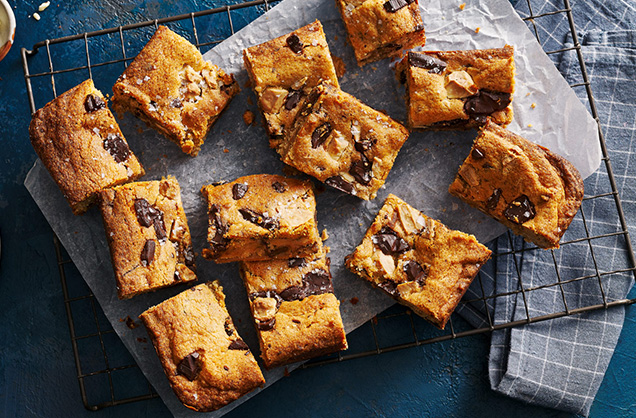 Vegan salted miso blondies