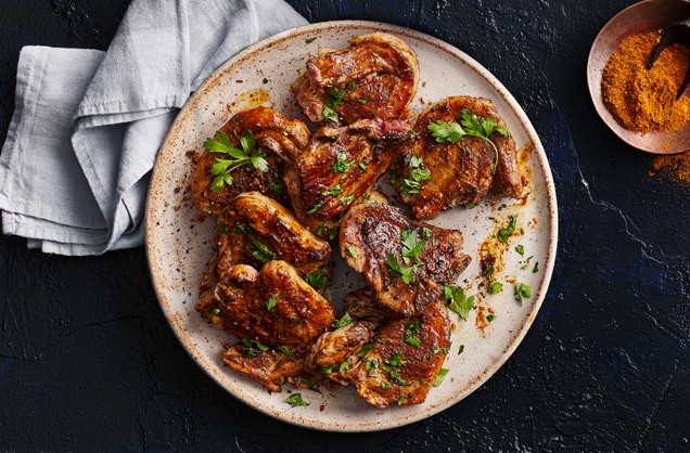 Ras el hanout-glazed lamb chops