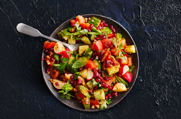 Ras el hanout chopped salad 