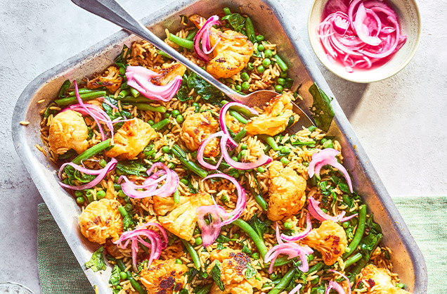 Roasted cauliflower pilaf recipe