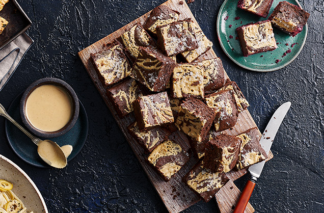 Tahini chocolate brownies with sea salt