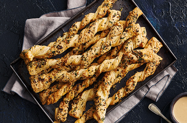 Tahini, garlic and parsley twists