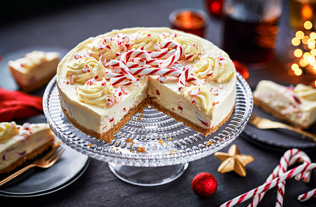 Candy cane cheesecake
