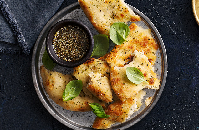 Za’atar and olive oil dip with focaccia
