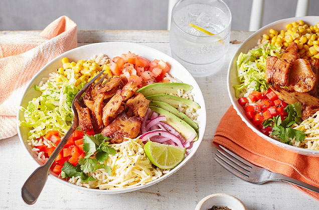 Tex-Mex ‘chicken’ burrito bowl