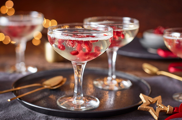 Prosecco and pomegranate jellies