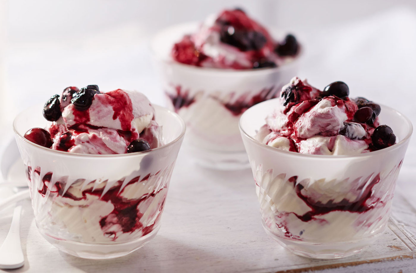 This speedy summer dessert is made with blueberries, cream and lemon zest 