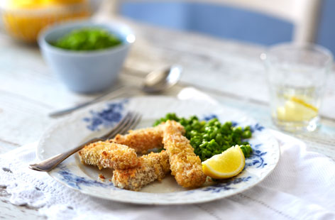 Putting a simple spin on a family favourite; turning salmon fillets into crisp breaded fish fingers is an excellent way to encourage children to eat more oily fish and they'll enjoy eating them too