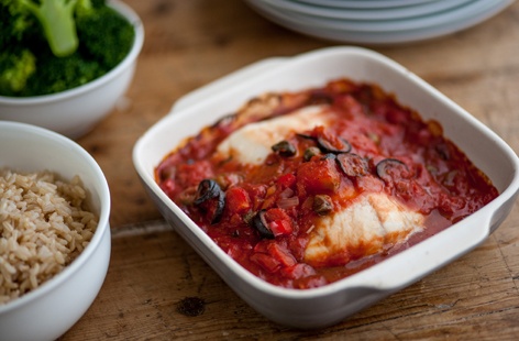 Andy Waters' baked cod with tomato sauce recipe