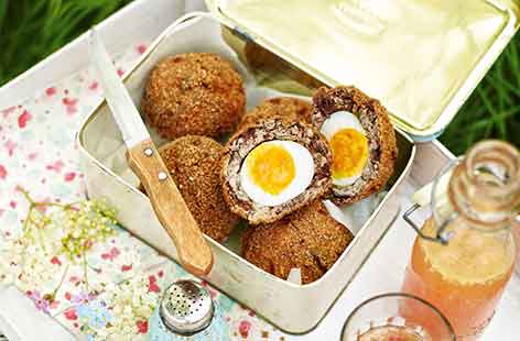 Liven up classic Scotch eggs with the gorgeous, deep flavour of black pudding and a hint of sweetness from fresh cox apple. This tasty twist on a picnic must have is sure to impress and is surprisingly easy to make