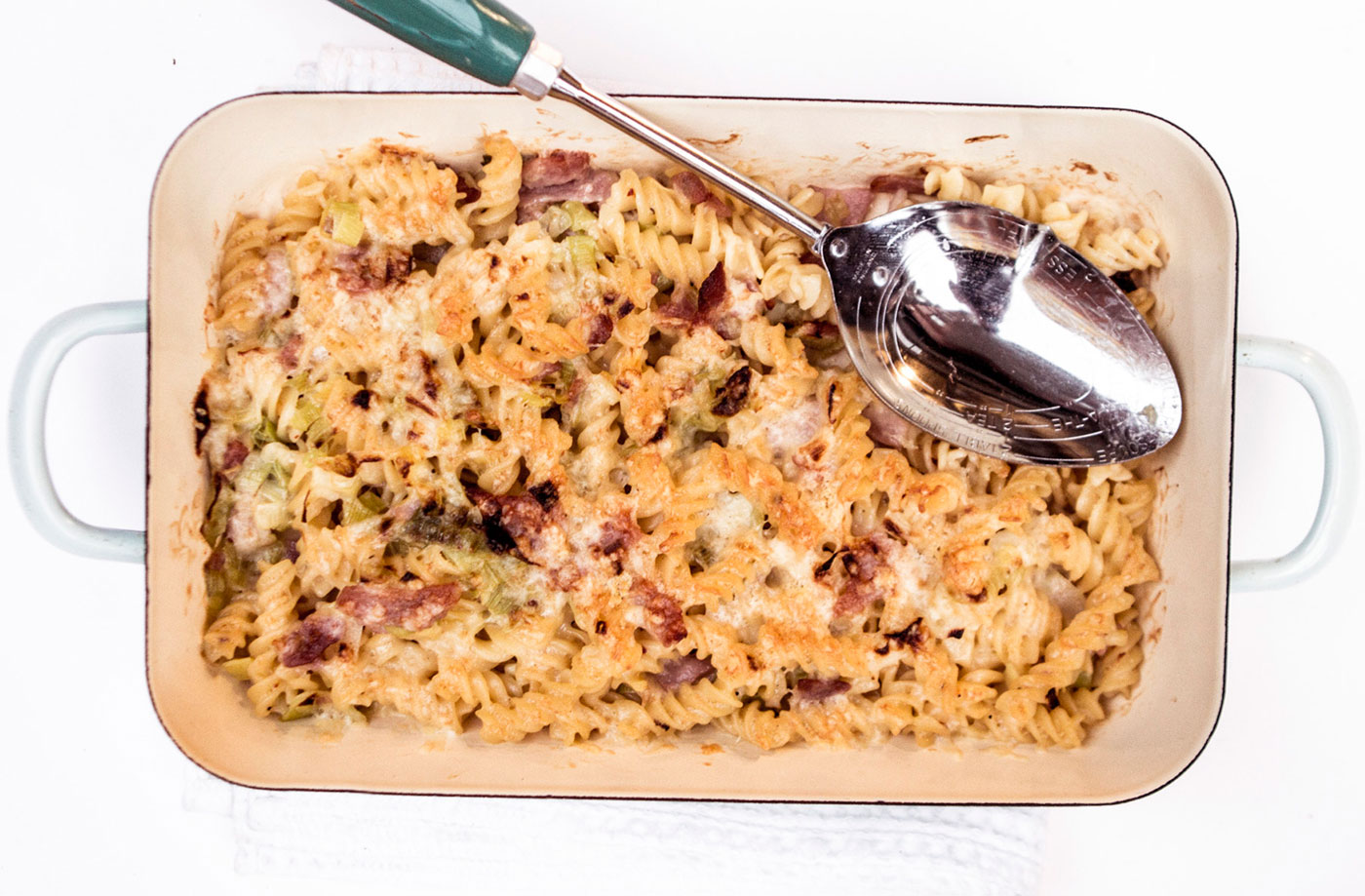 Smoked bacon and leek pasta recipe