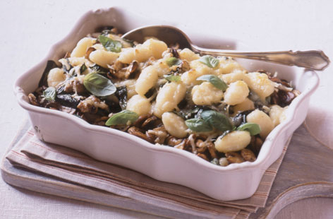 Making your own gnocchi is easier than you might think, as this tasty dish proves. Mushrooms and spinach are natural accompaniments to gnocchi, especially when a creamy sauce is added to the mix. It makes for a great leftovers lunch, too.