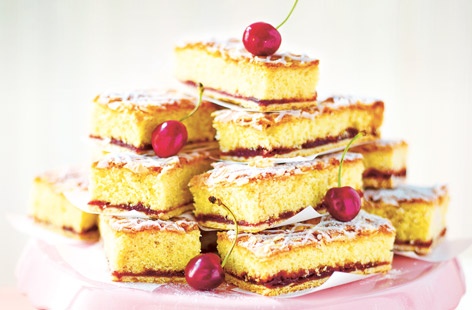 A tasty treat with a summery twist to them. Sweet cherry and rich almond complement each other in this moreish British favourite. Quick and easy to make, they'll go down well at any picnic or gathering.