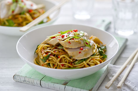 A simple and healthy noodle stir-fry packed with flavour that's the ideal quick filling meal 