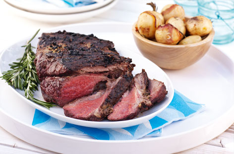 Who says roasts are just for autumn and winter? This beef joint is ideal for barbecuing and the marinade is an absolute treat: gorgeously tangy Szechuan pepper and Dijon mustard, along with aromatic tarragon.