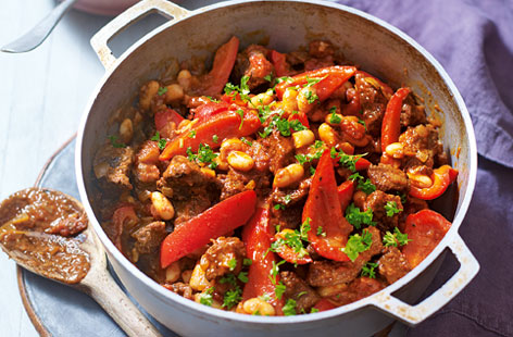 Beef casserole with pecan pilaf recipe