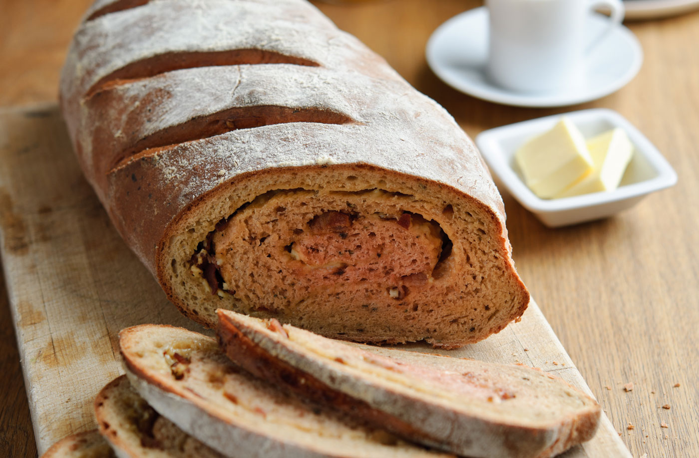 Beetroot, bacon and cheddar bread recipe