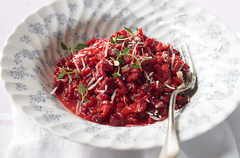 Beetroot risotto with thyme and Parmesan  recipe