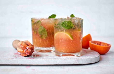 We've given the classic mojito a seasonal twist by adding vibrant blood oranges, mint and lime