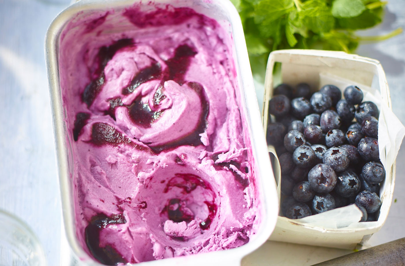 Blueberry and lime frozen yogurt recipe