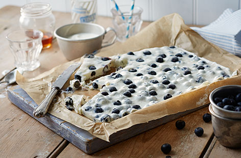 Bursting with blueberries, this luscious layer of frozen yogurt makes a heavenly snack
