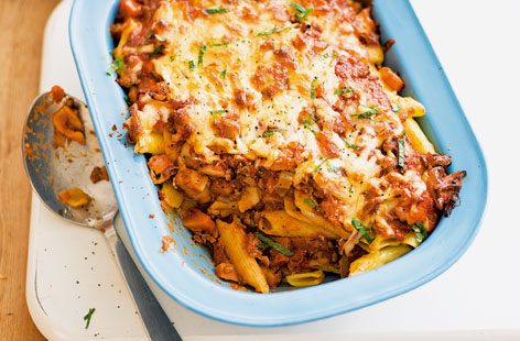 Try making this bolognese pasta bake for a filling and tasty meal that will make the whole family happy