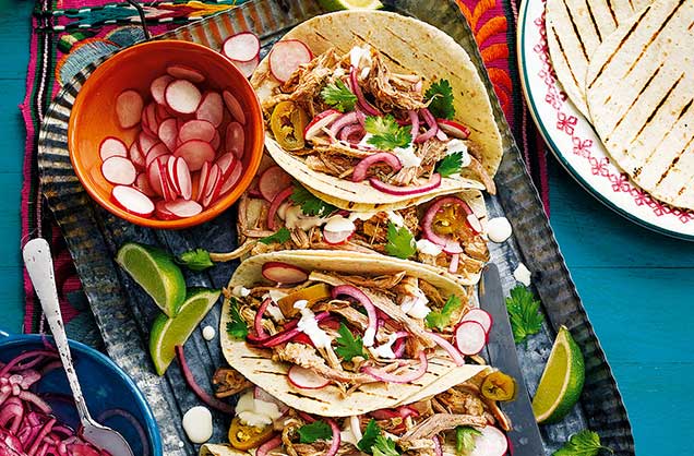Braised pork tacos