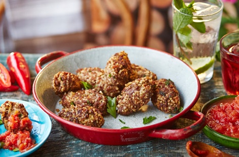 Quibe are widely-enjoyed as a bar snack and street food in Brazil so they are an ideal way to bring a bit of South American flavour to your next gathering