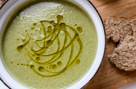 This simple broccoli soup is truly tasty and the addition of peanut butter really brings a delicious depth of flavour.