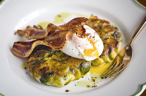 If you have bowl of brussel sprouts, languishing untouched after a roast, help is at hand with this recipe for bubble and squeak. Ideal for breakfast, brunch, lunch or dinner, the leftovers are mashed and mixed with flour and potatoes, shaped into patties, then fried in butter.