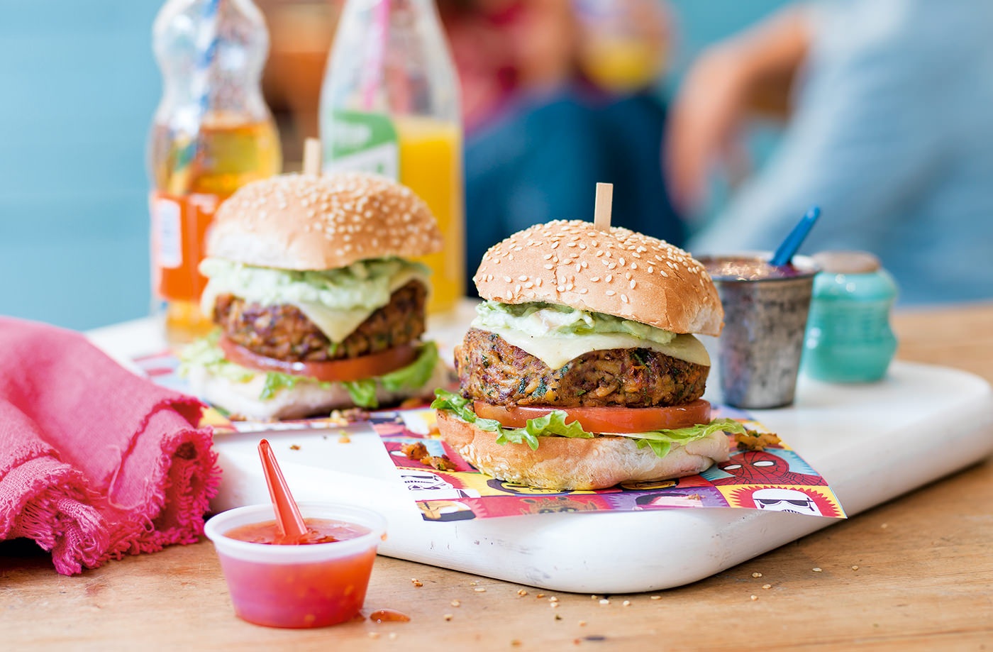 Mexican bean burgers with guacamole recipe