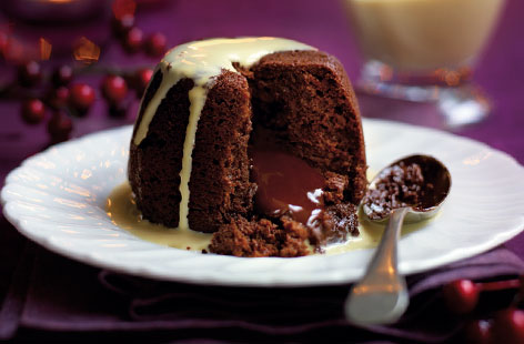 Chocolate puds with Baileys sauce recipe