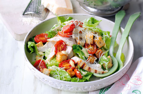 Caesar salad with roasted tomatoes recipe
