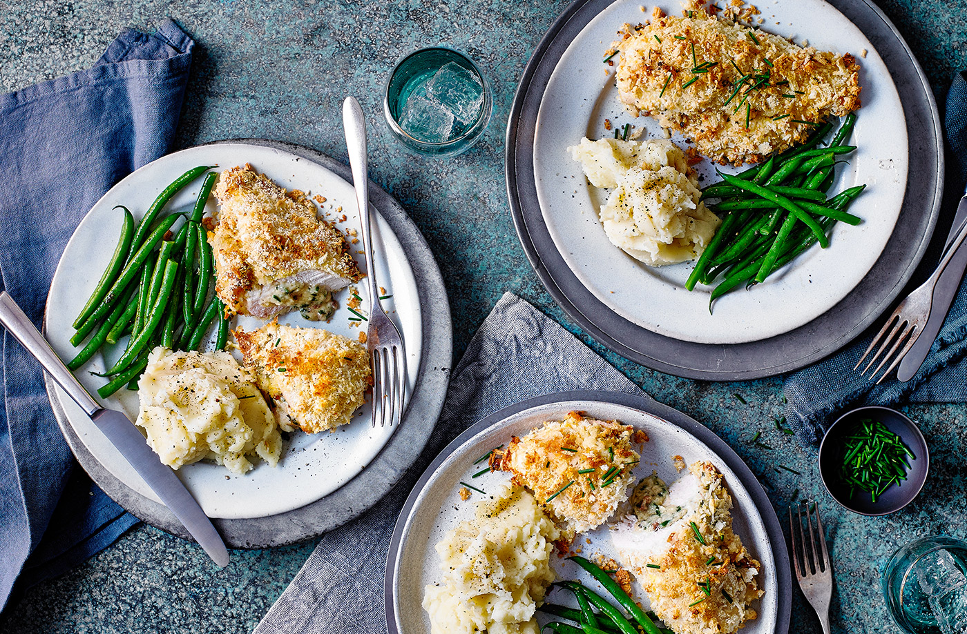 Caesar-stuffed breaded chicken recipe