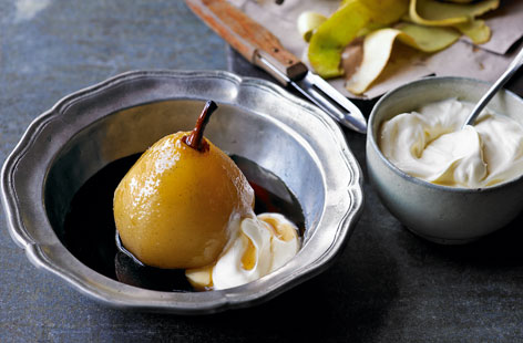 Caramel poached pears recipe