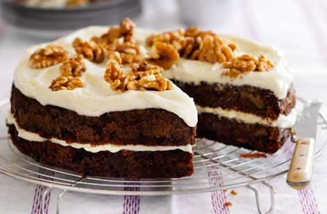 This carrot cake is moist and richly spiced, combined with a smooth cream cheese icing - the perfect bake to entertain with at afternoon tea.