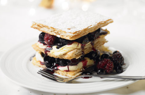Layers of delicious pastry, cream and fruit to serve as the perfect dessert