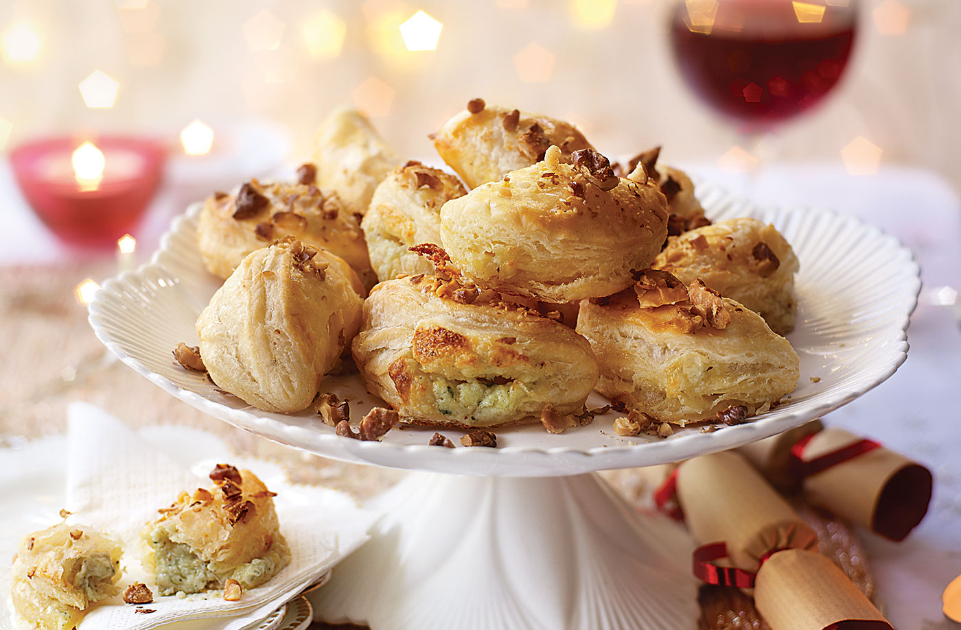 Stilton and walnut puffs recipe