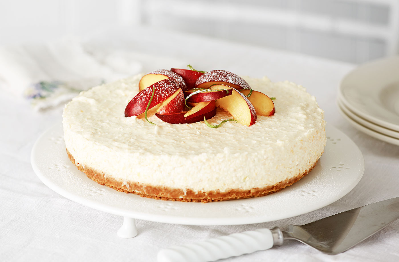 Nectarine and ginger biscuit cheesecake recipe