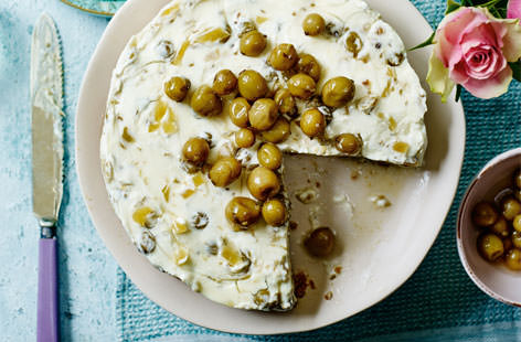 Gooseberries are in their prime during the summer months and this elegant, decadent cheesecake is a brilliant way to enjoy them. Ginger and elderflower bring warming, delicate flavours and a crisp buttery biscuit base adds gorgeous bite