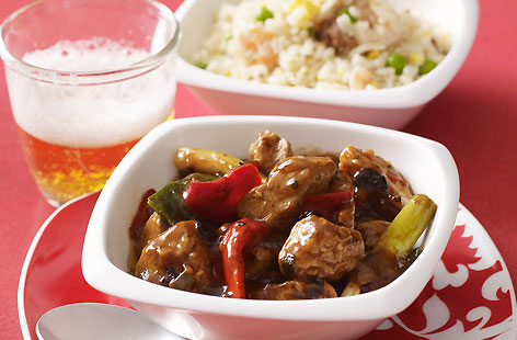 Who needs a takeaway, when you can make this delicious Ken Hom recipe at home? The subtle, savoury taste of black bean paste is a great match with beef; the peppers add a tasty crunch, the orange zest adds some pep, while the chillies add some fire.
