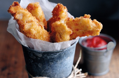 Impress your nearest and dearest and have a go making homemade chicken goujons and ketchup. You'll need some fresh breadcrumbs to coat the meat so use a food processor to blend some slightly stale bread. The ketchup is a simple and magical combination of tomatoes, salt, sugar, and vinegar.