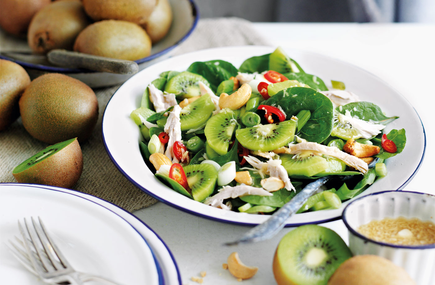 Chicken salad with kiwi and cashews recipe