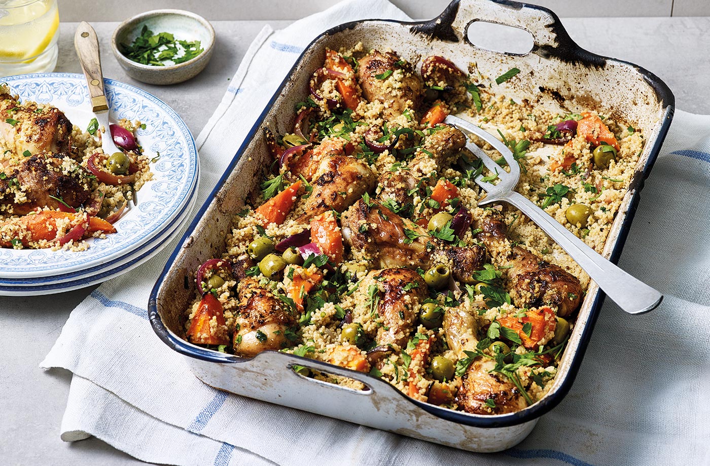 Chicken tagine traybake  recipe