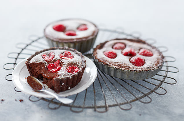 Chocolate mousse raspberry tartlets recipe