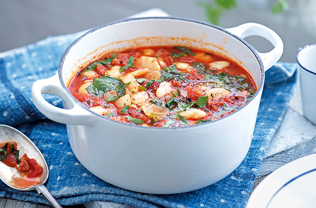 Thursday: Chorizo, butter bean and spinach stew