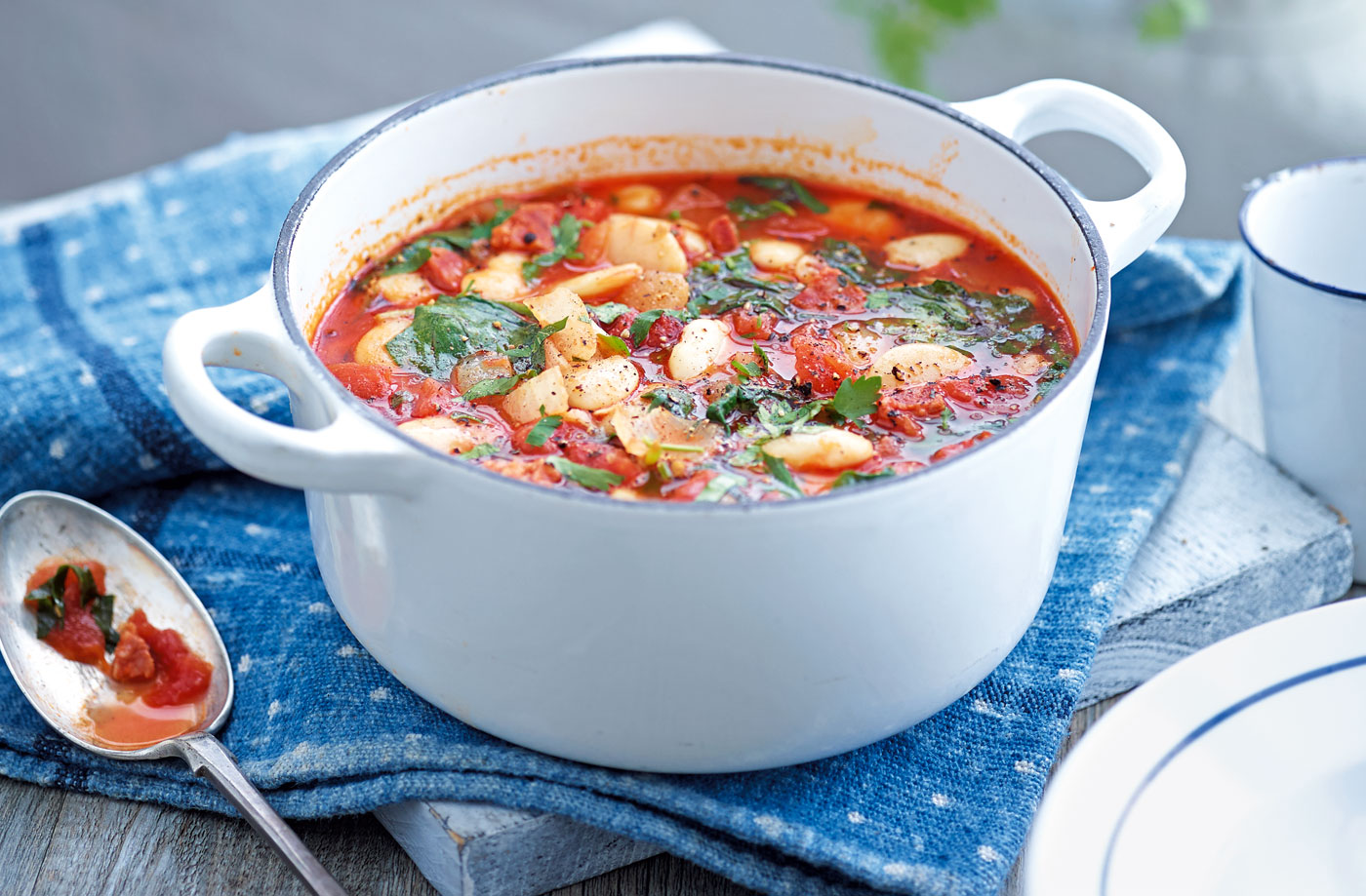 Chorizo, butter bean and spinach stew recipe