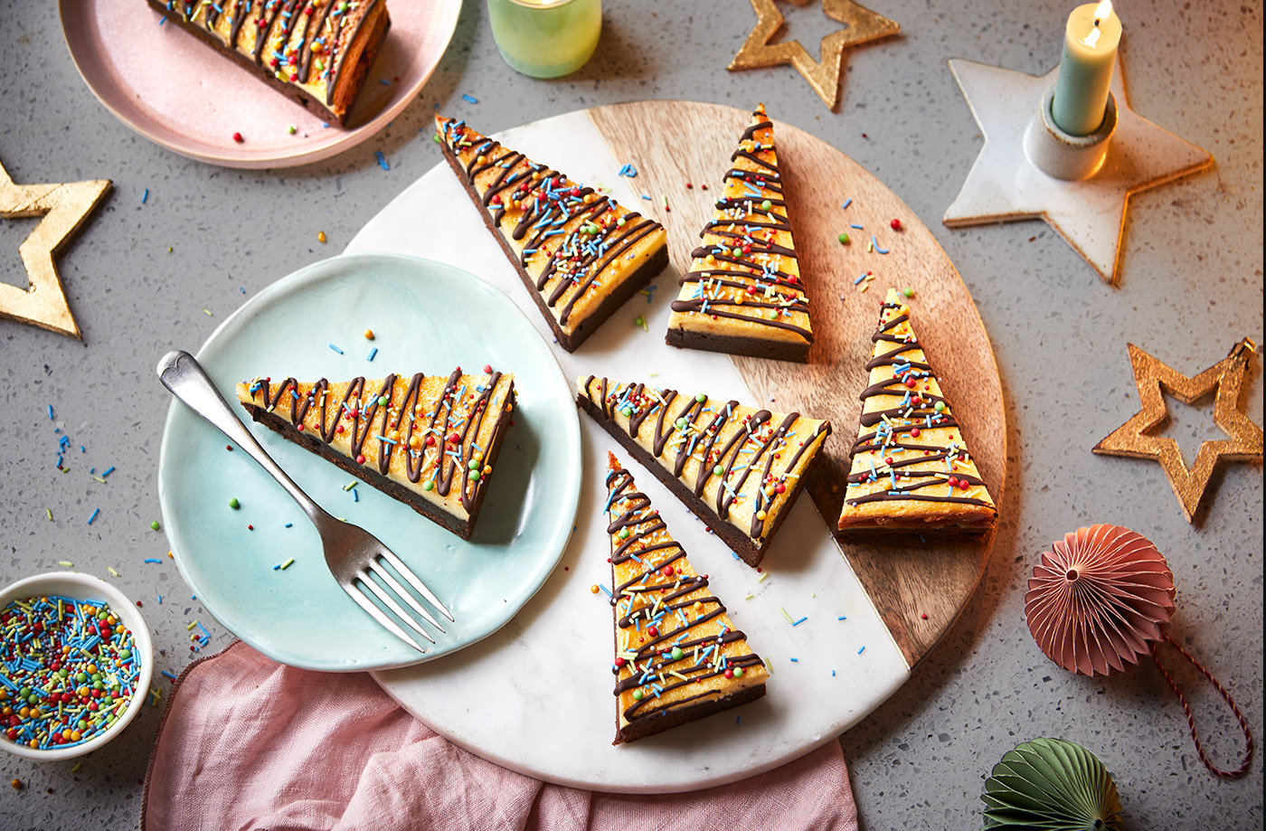 Christmas tree cheesecake brownies recipe