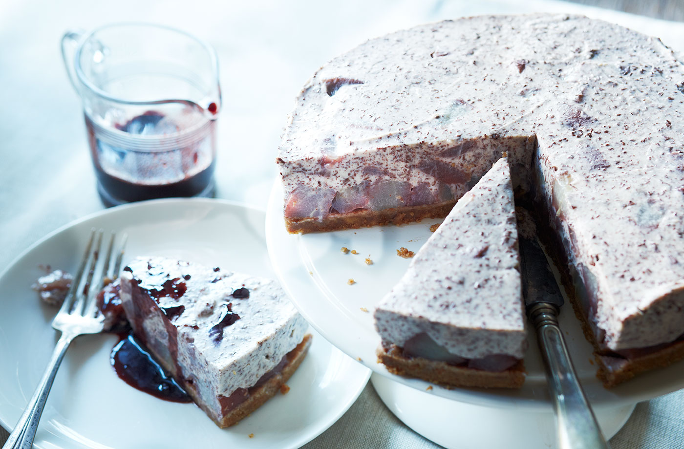 Cinnamon pear and chocolate cheesecake recipe