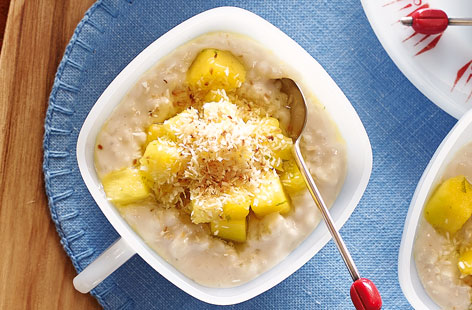 Made using refreshing coconut milk, this classic pudding is given a tropical twist with flavours of pineapple and mango.